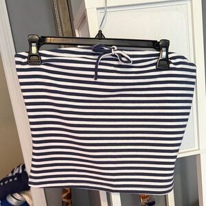 No Boundaries Navy & White Striped Tube Skirt with Drawstring